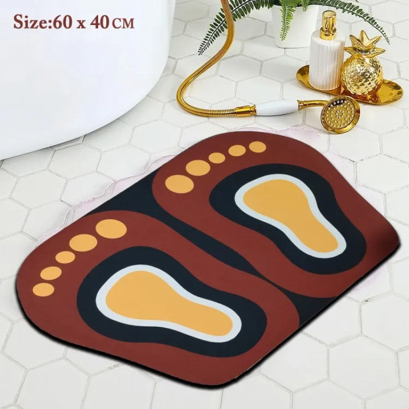 Foot Shape Water Super Absorbent Non-Slip Bath Mat