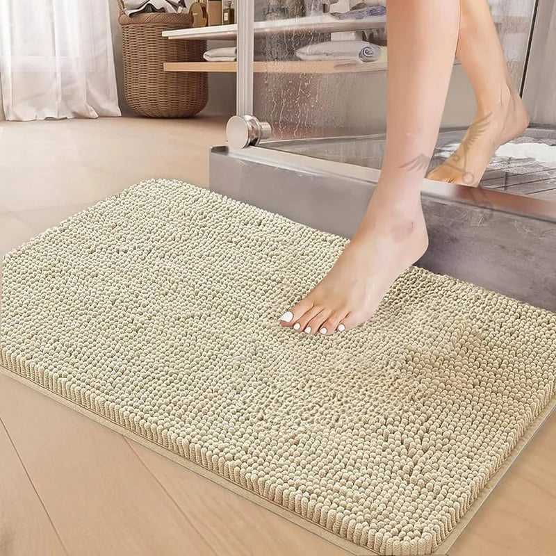 Microfiber anti Slip Bath Mat- Beige