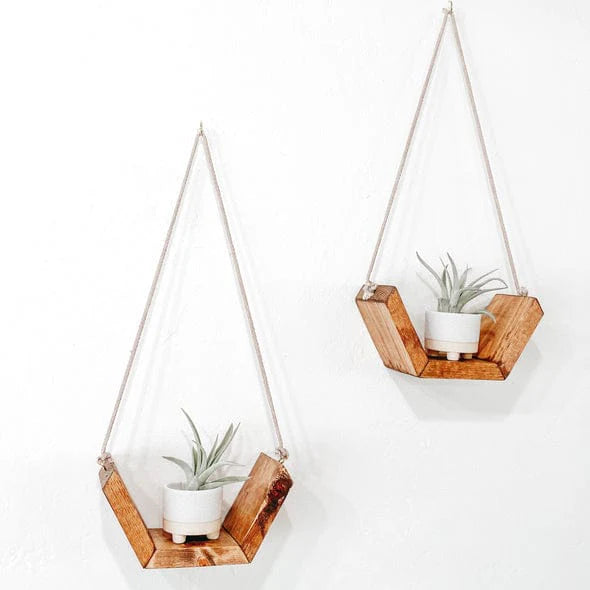 MILO Walnut | Rustic Hanging Shelves