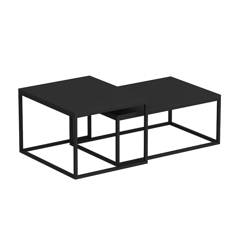Minimal Square Wooden Center Table | Set Of 2