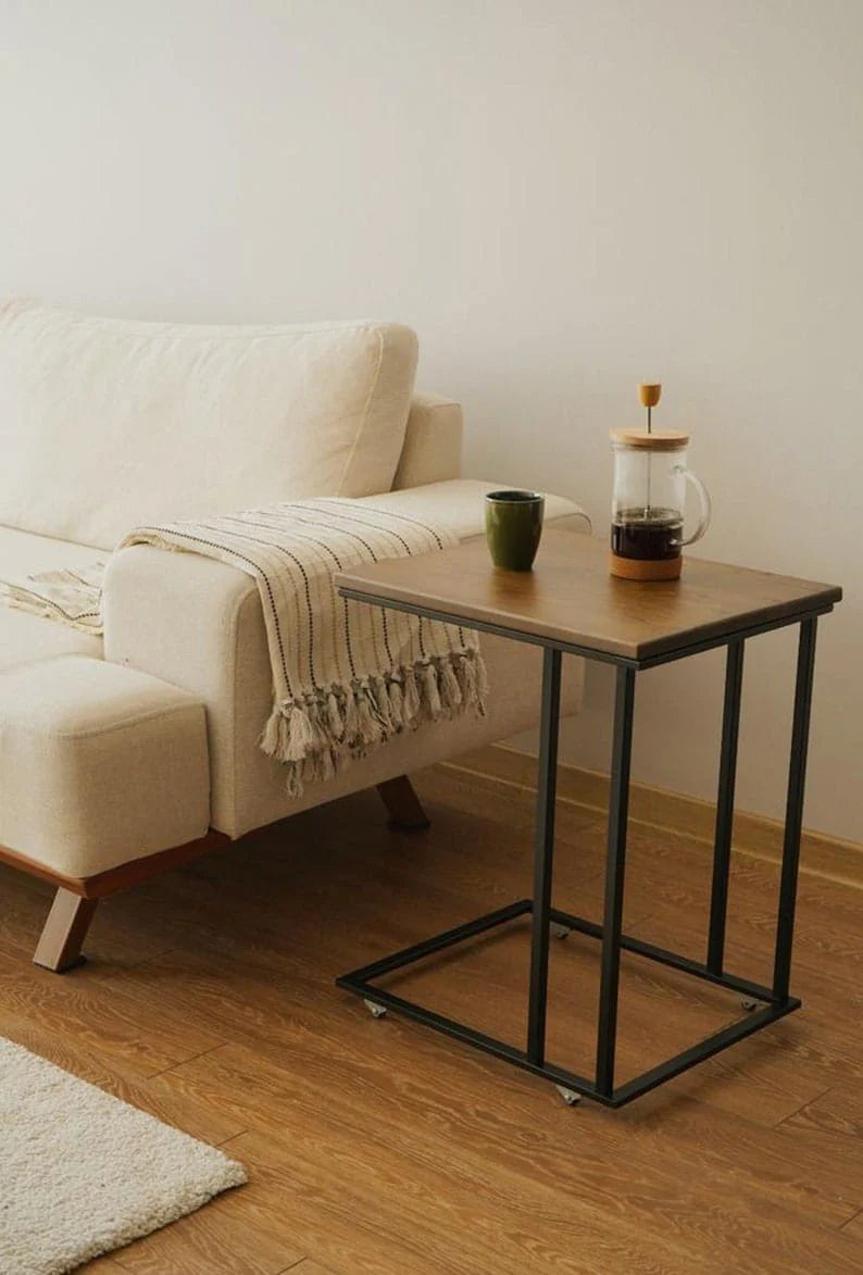 Wooden C Side Table