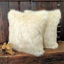 Faux Fur Cushion For Home Decore - Cream ( With Filling )