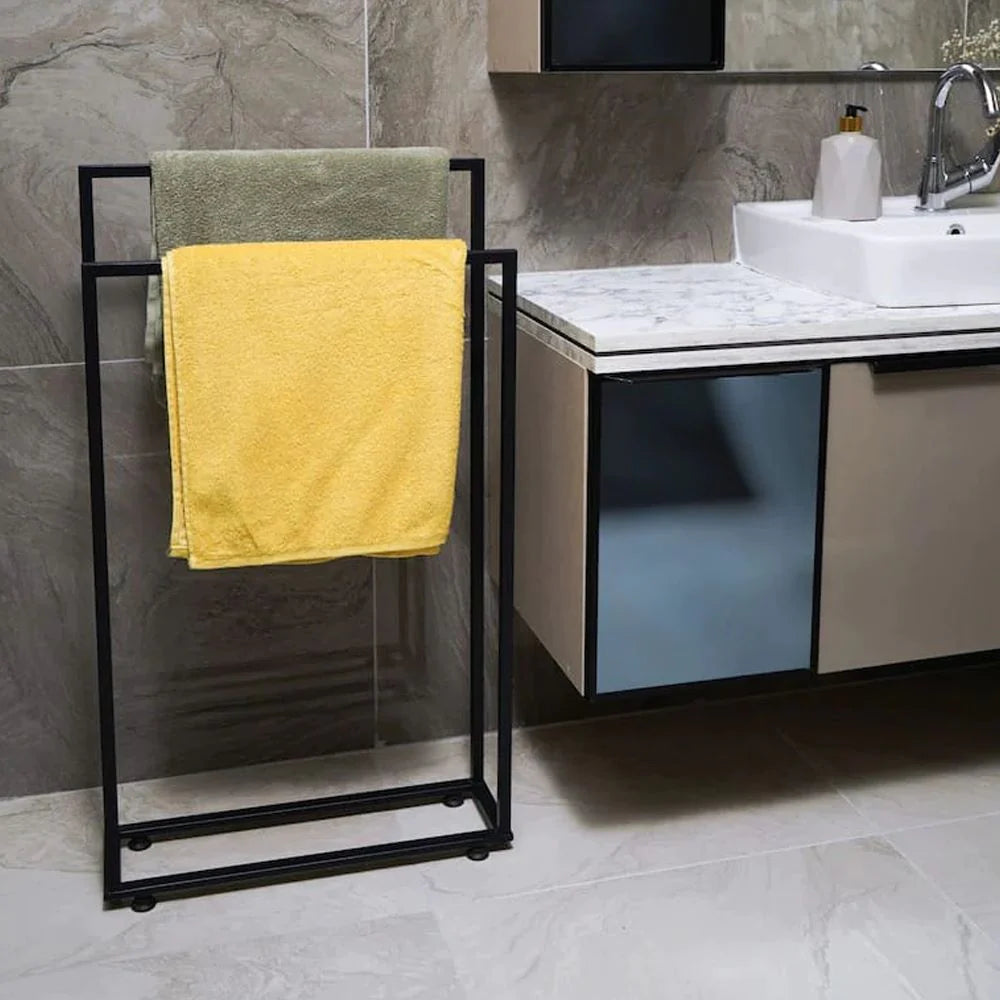 3-Tier Free Standing Towel Rack | Industrial Style Loft Towel Stand | Bathroom Decor