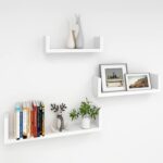 floating wall shelf india for living room decoration white U shape