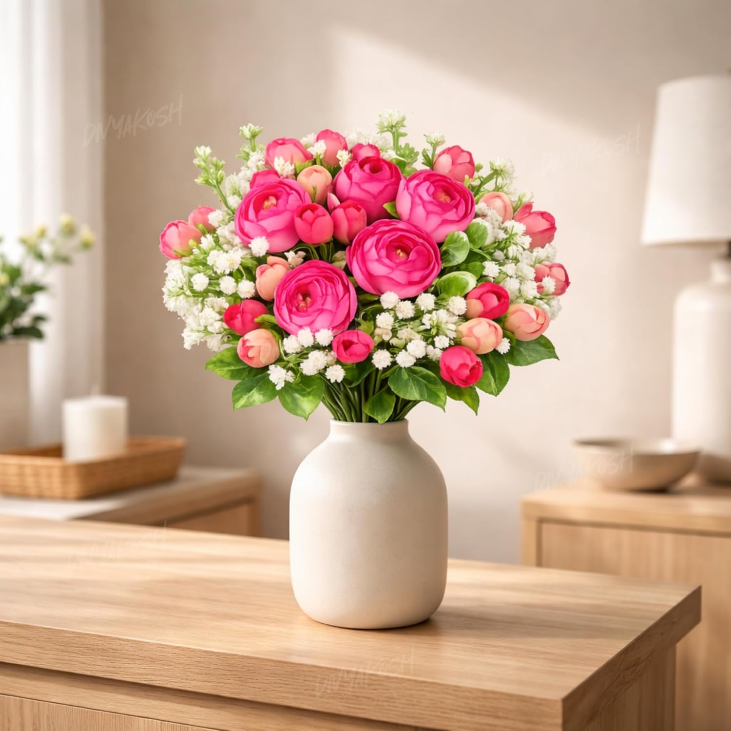 Artificial Peony Flower Bunch – 7 Best Premium Home Decor
