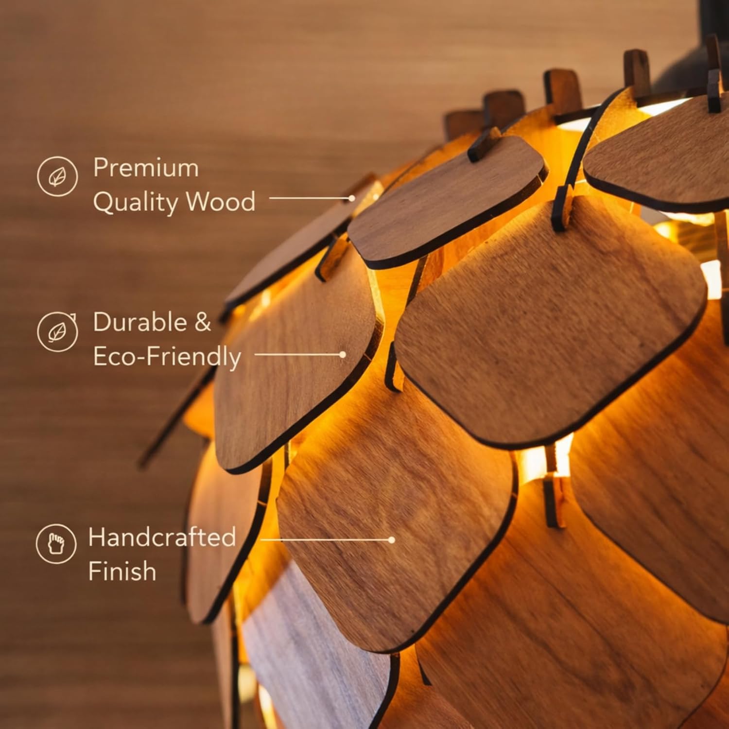 Cane Wooden Hanging Lamp for interior design