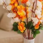 Fake cherry blossom flower bunch for office and home decoration