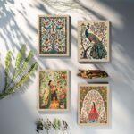 Professional office cabin decorated with a set of 6 Indian Art Madhubani Paintings