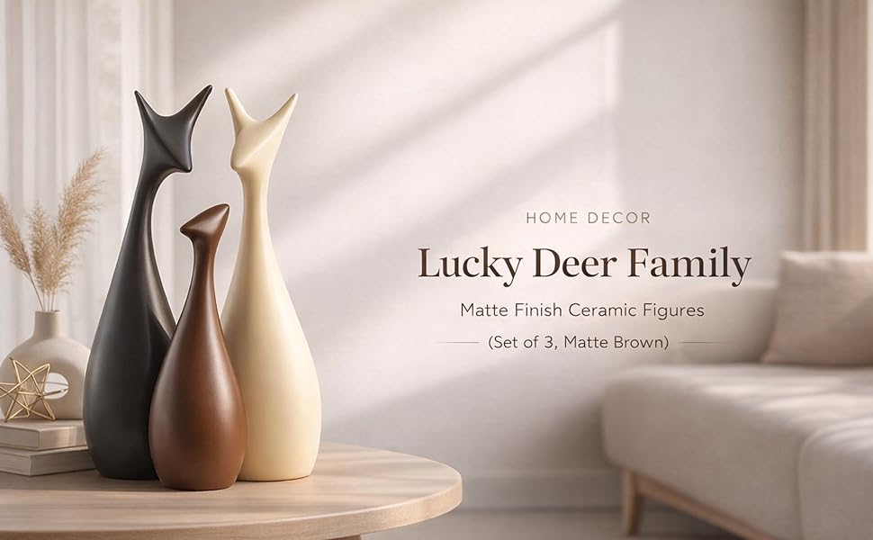 Lucky Deer Family Showpiece for Home Decor