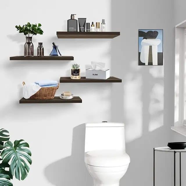 modern floating wall shelves for bedroom decoration