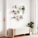 Wall mounted hexagon shelves set for home organization