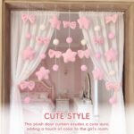 pink plush hanging garland set for kids room decoration