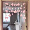 pink plush hanging garland set for nursery door decor