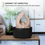 Tranquil Amazon Basics Tabletop Fountain installed on a modern office desk