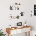 Hexagon wall shelves for living room modern decor