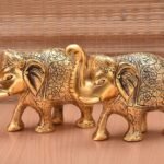 Luxury Golden Elephant Figurines for Good Luck