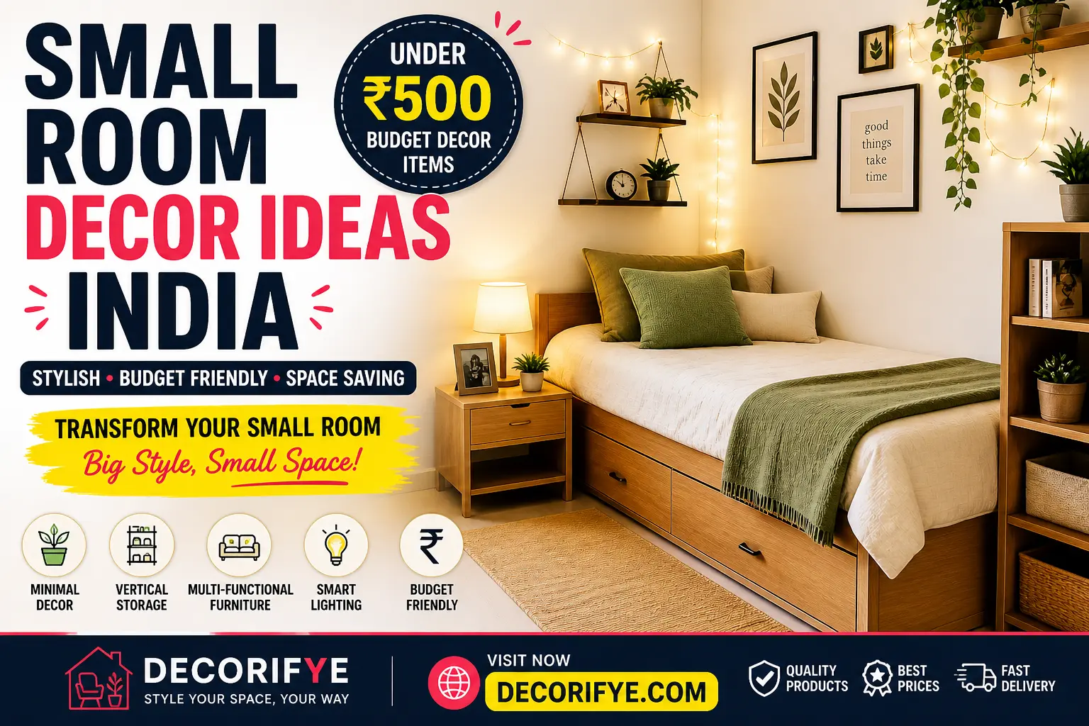 small room decor ideas india budget space saving bedroom setup