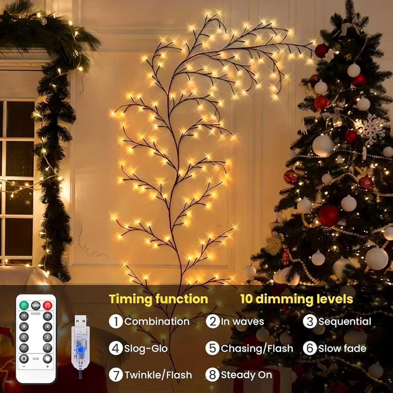 Warm Twinkle Willow Vine Lights for Modern Home Decor