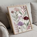 Aesthetic Floral Leaf Wall Painting for Modern Home Decor