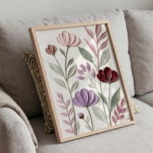 Aesthetic Floral Leaf Wall Painting for Modern Home Decor