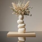 Minimalist Ceramic Stone Vase for Home Decoration
