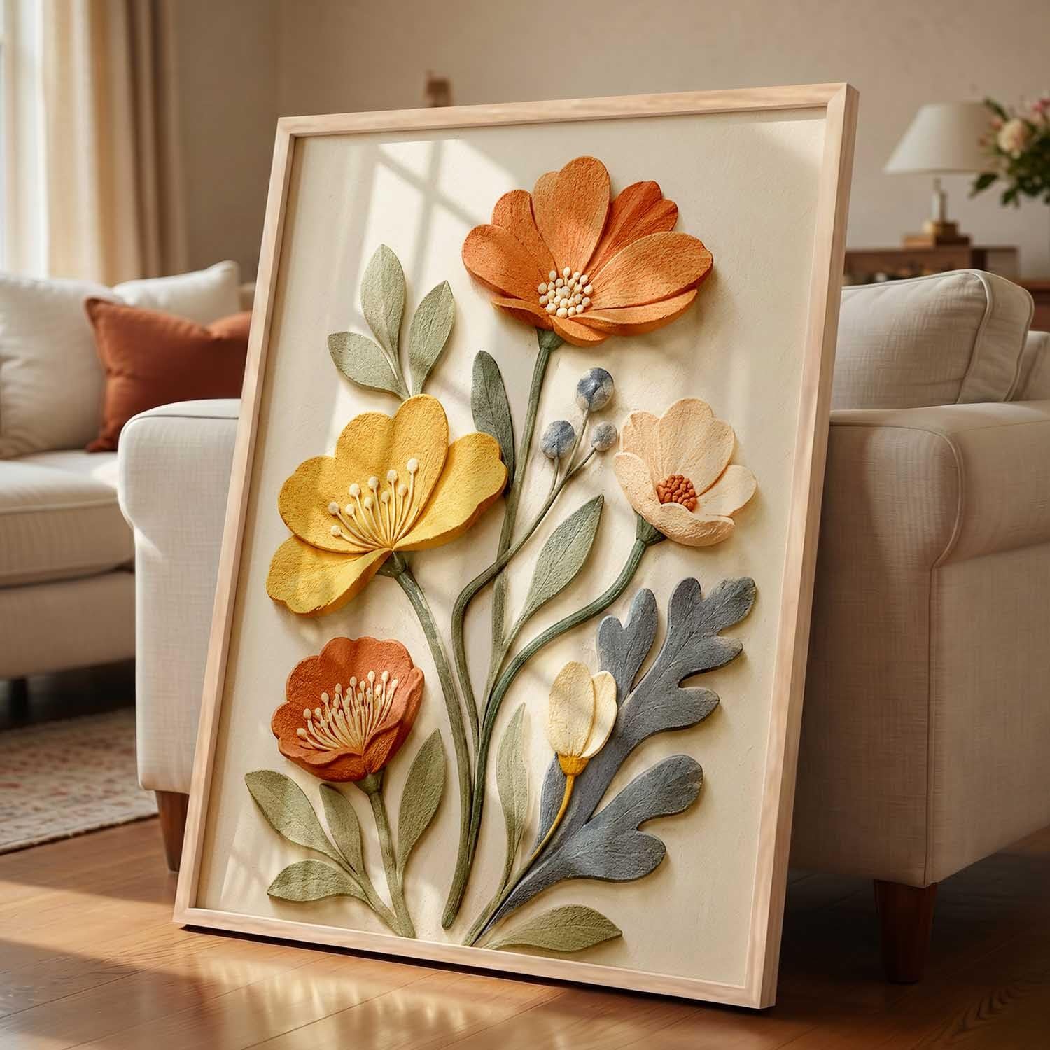 Aesthetic Floral Wall Painting for Living Room Home Decoration