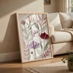 Modern Botanical Floral Leaf Wall Art for Bedroom Decoration