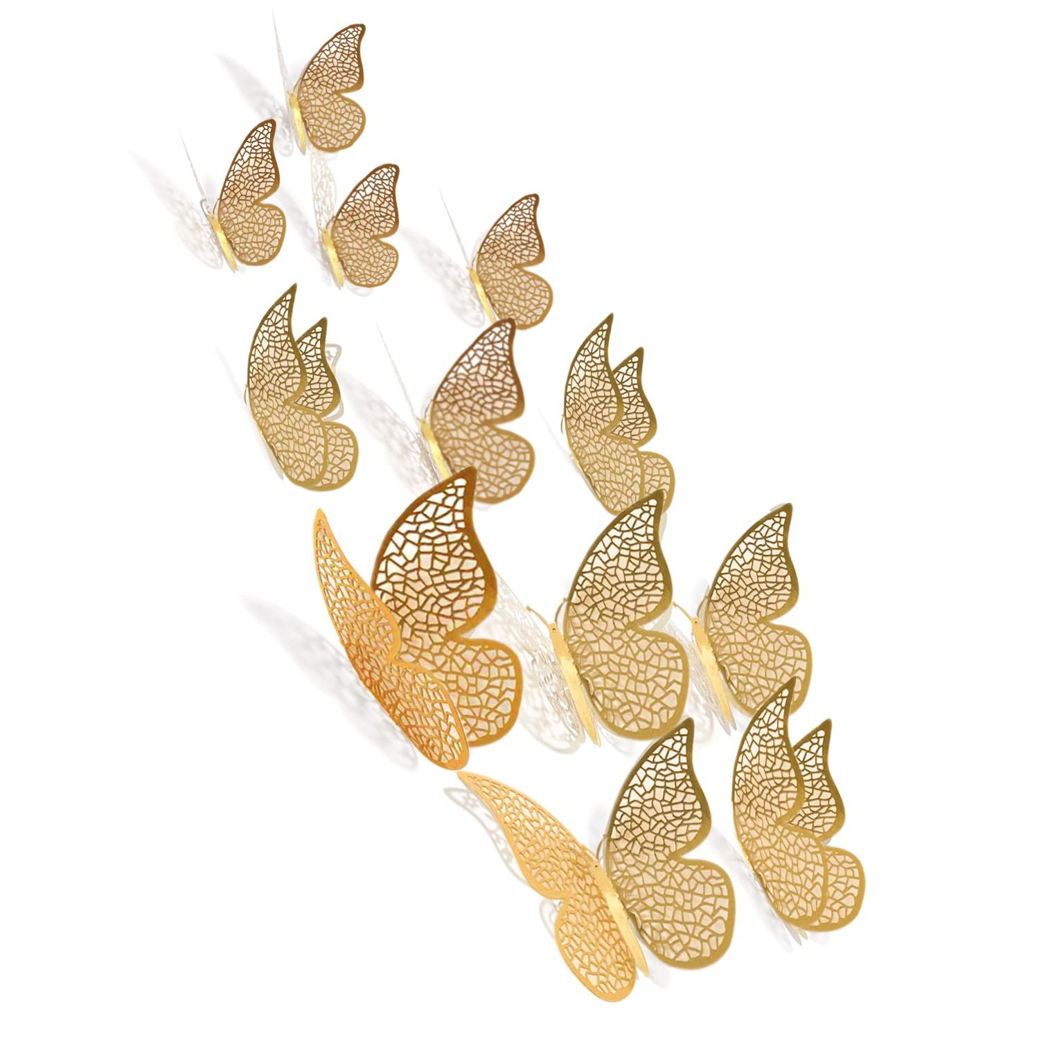 3D Butterfly Wall Stickers in shimmer golden design