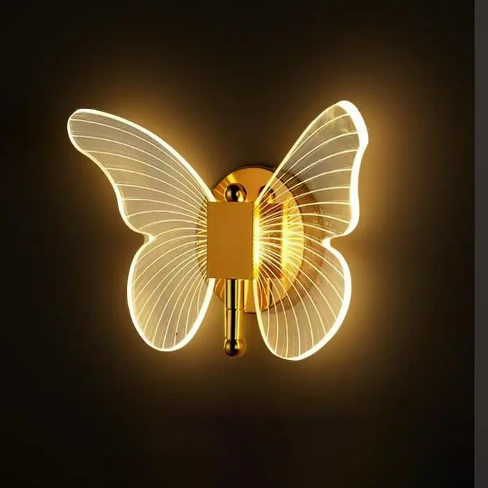 Decorative butterfly wall lamp warm light for bedroom and aesthetic wall decor