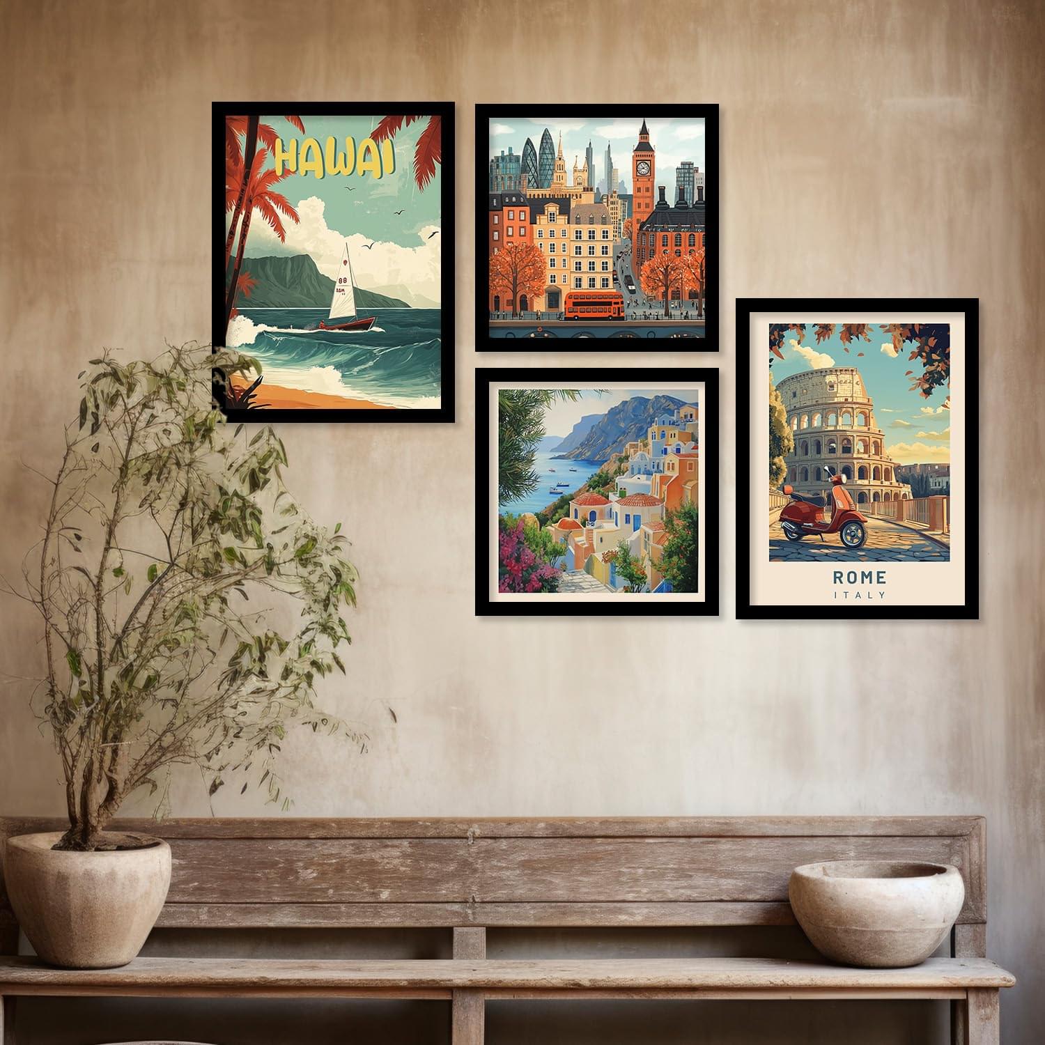 Modern City Vibes Travel Wall Art with Frames