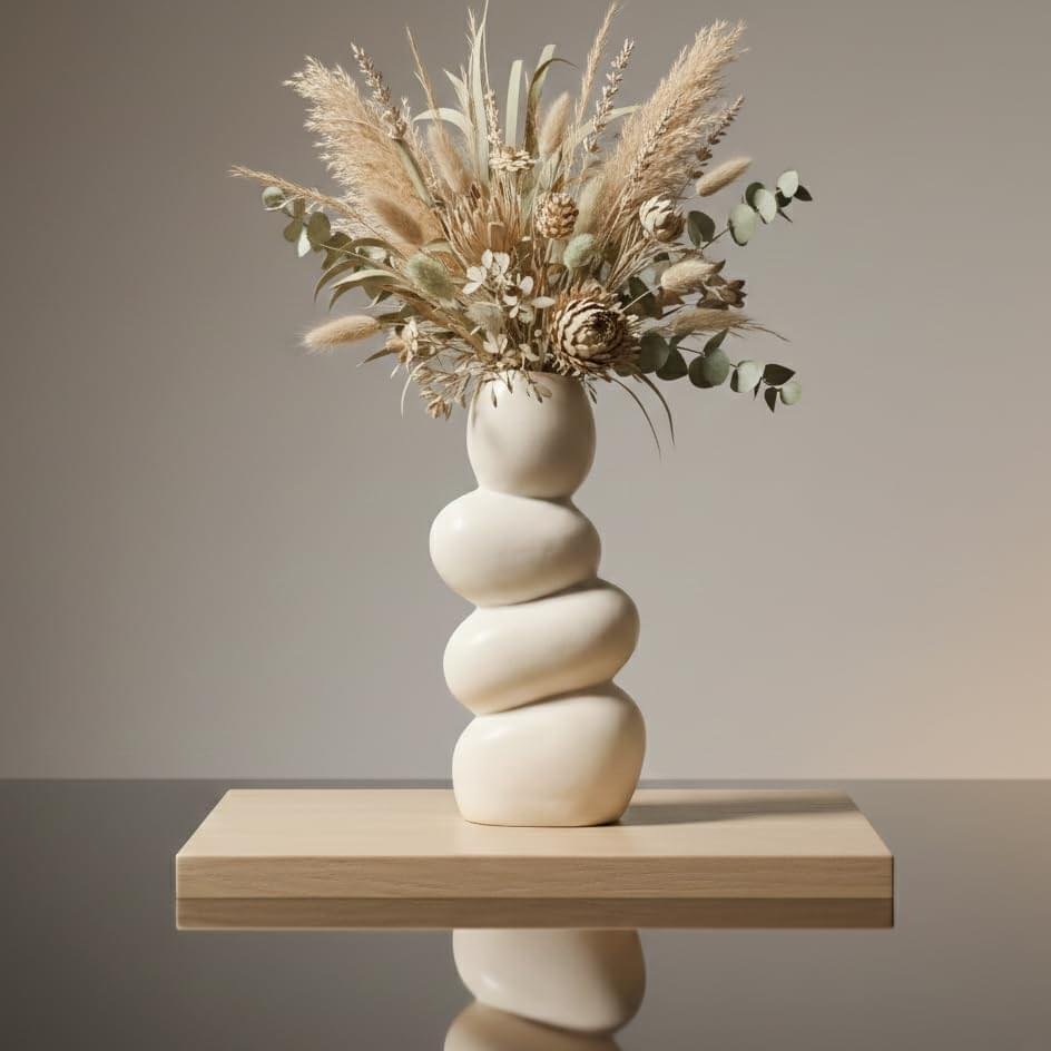 Minimalist Ceramic Stone Vase for Home Decoration