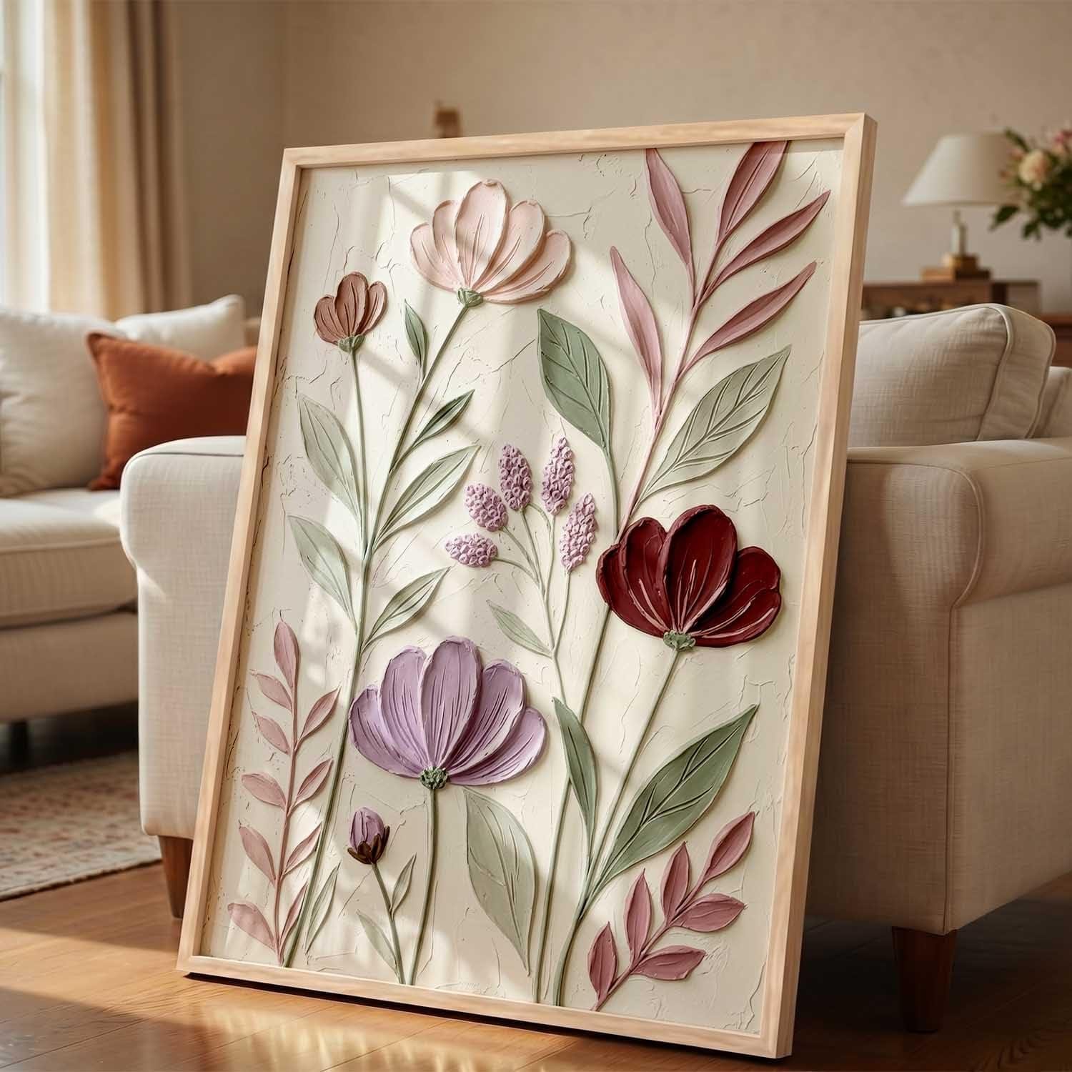 Best Floral Leaf Wall Art for Home Decor with Premium Frame