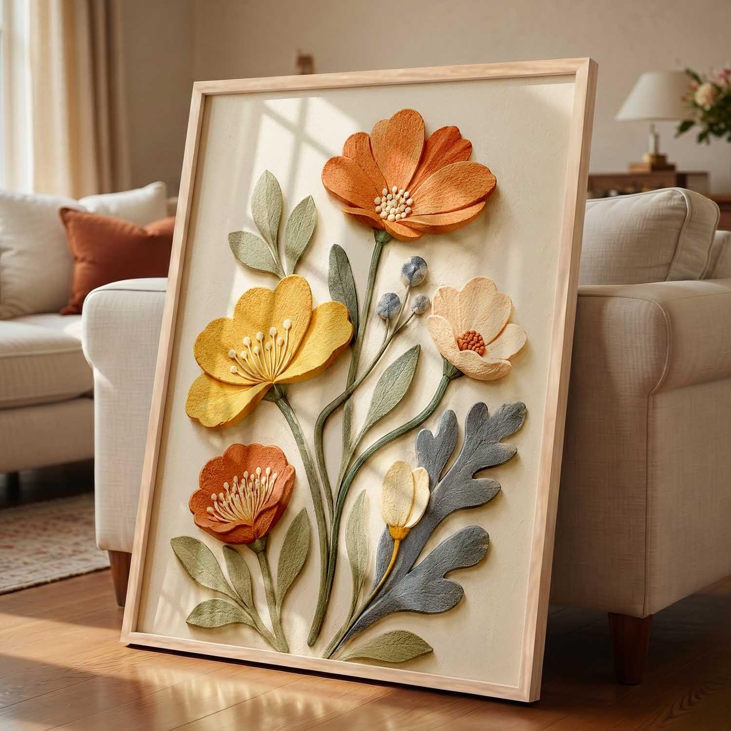 Aesthetic Floral Wall Painting for Living Room Home Decoration