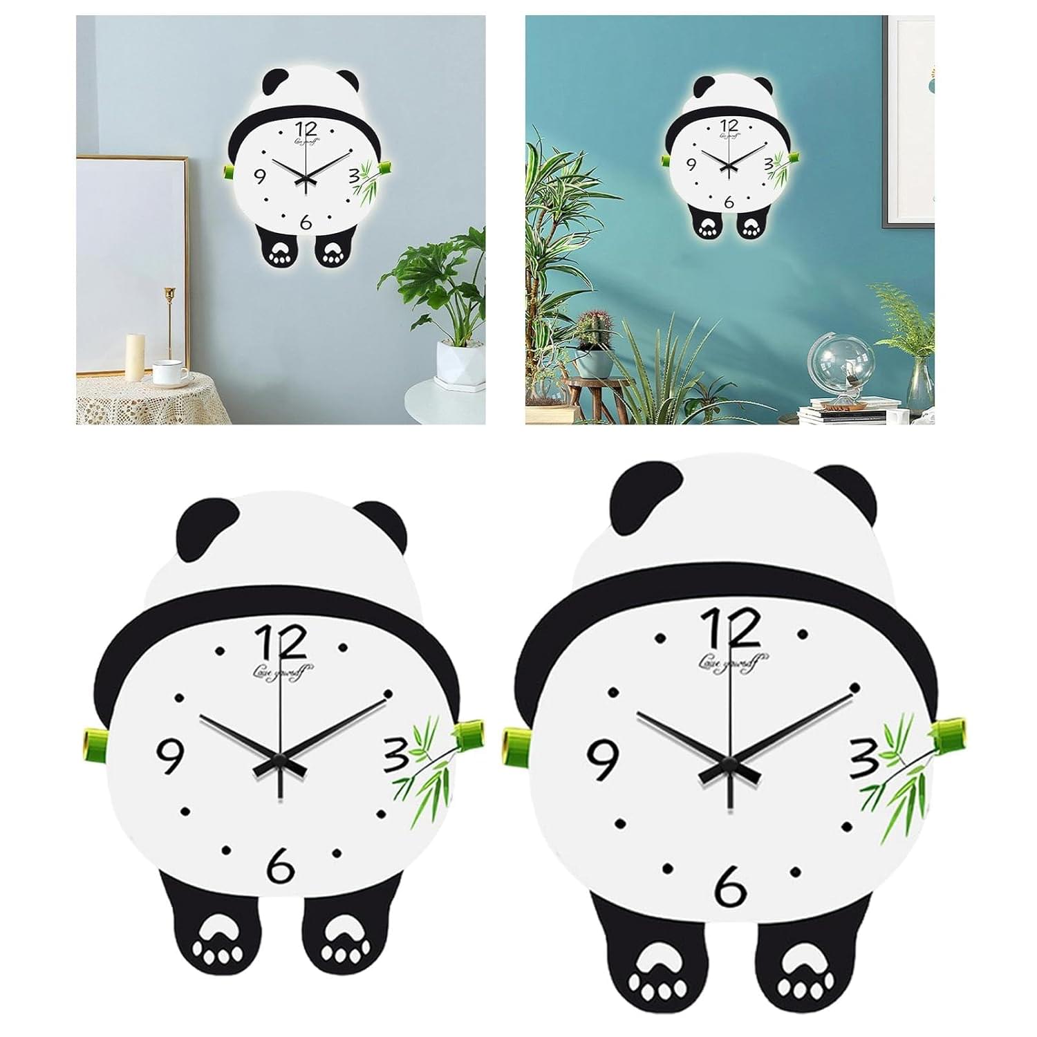 Large Arabic Numerals Panda Wall Clock for Modern Home Decor