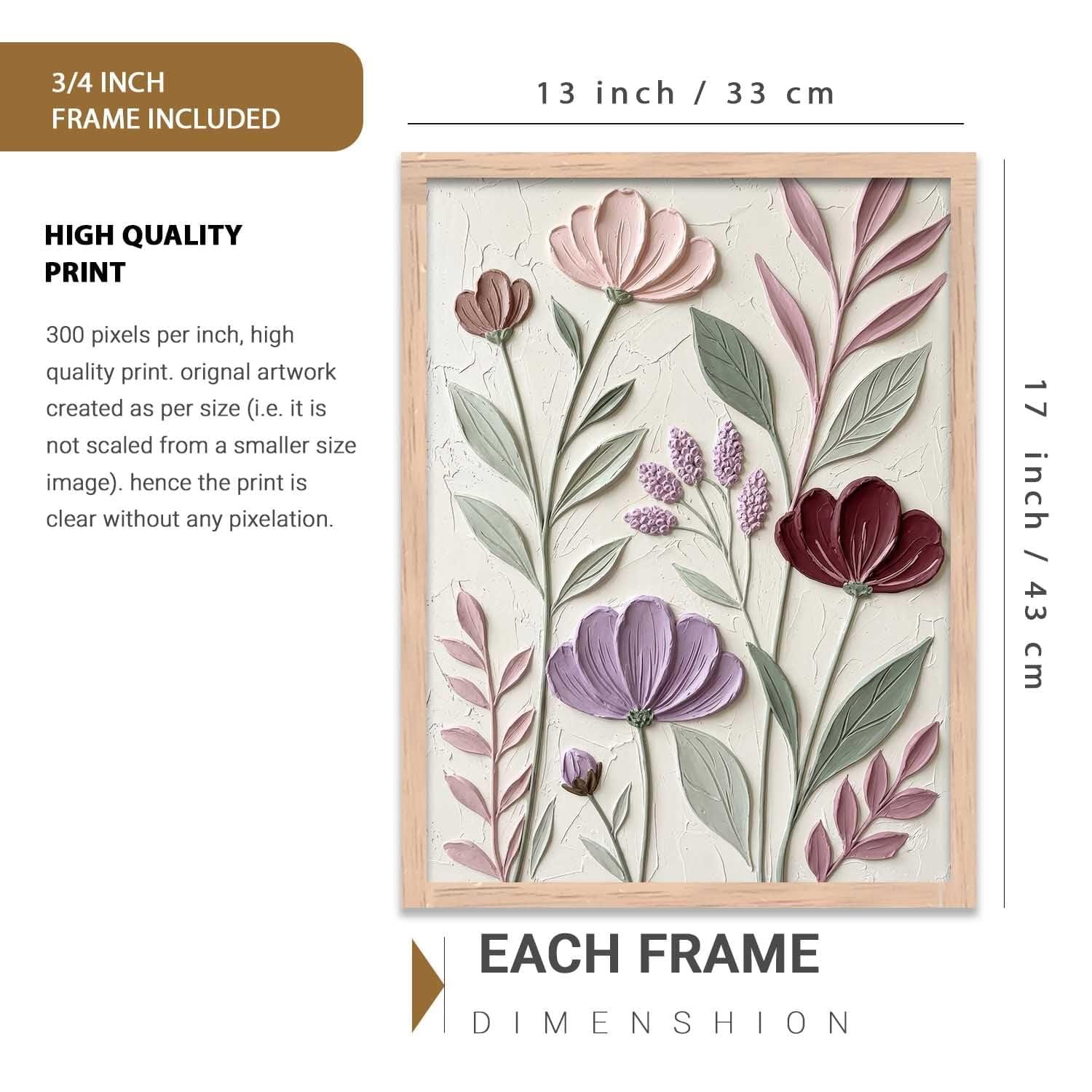 Premium Floral Leaf Wall Painting for Living Room Wall Decor