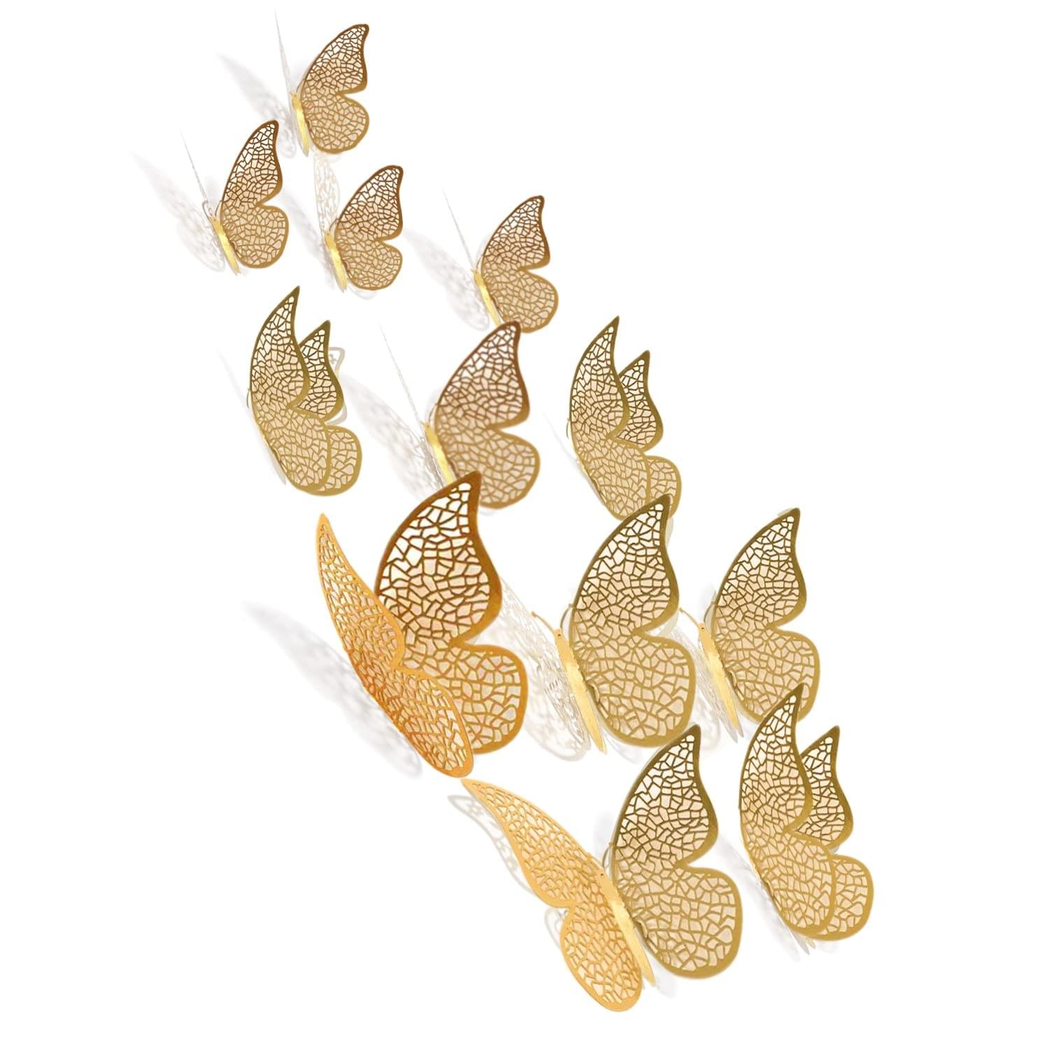 3D Butterfly Wall Stickers in shimmer golden design